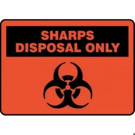Accuform Safety Sign SHARPS DISPOSAL ONLY 10 in MBHZ521VP